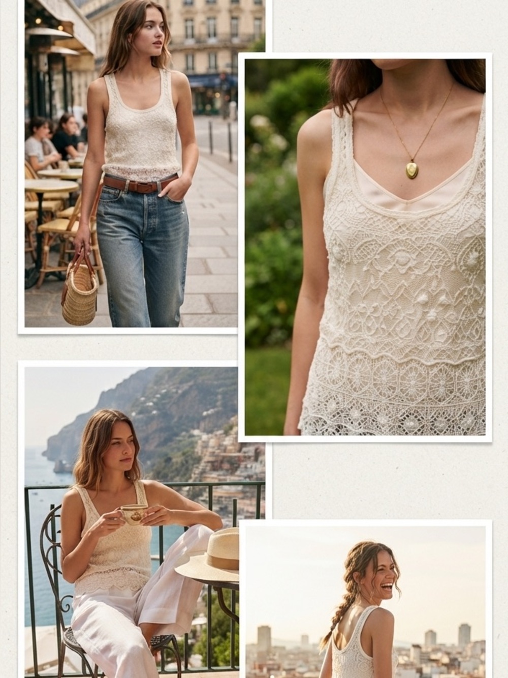 isabel marant white lace tank top